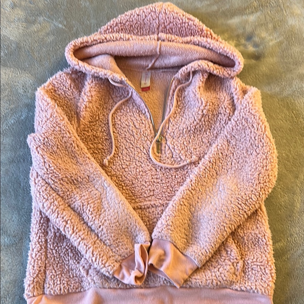 Cozy Pink Sherpa Hoodie